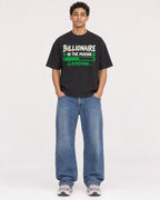 Mockup Boxy Heavyweight Tee Black male full-body 10