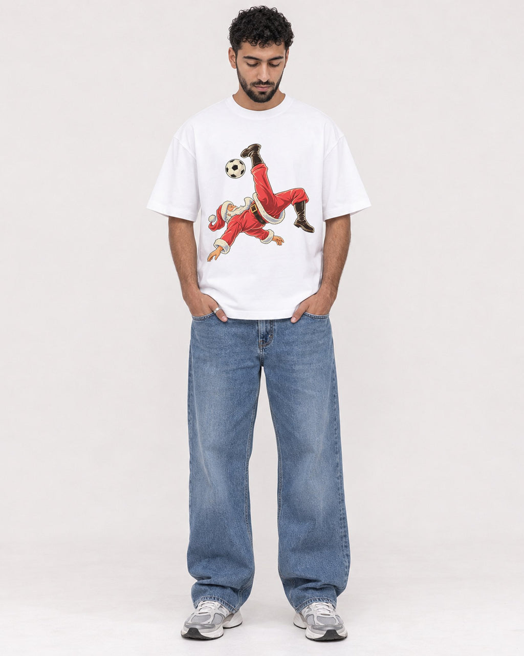 Mockup Boxy Heavyweight Tee White male full-body 27
