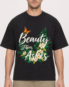 Mockup Boxy Heavyweight Tee Black male close-up 08
