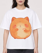 Mockup Boxy Heavyweight Tee White female close-up 03