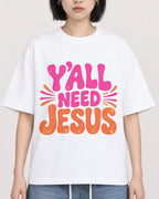 Mockup Boxy Heavyweight Tee White female close-up 11