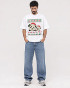 Mockup Boxy Heavyweight Tee White male full-body 07