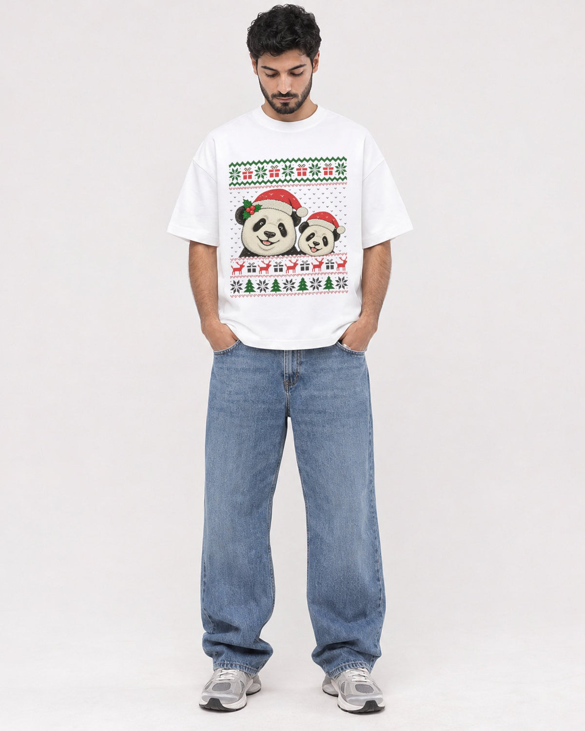 Mockup Boxy Heavyweight Tee White male full-body 07
