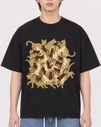 Mockup Boxy Heavyweight Tee Black male close-up 11