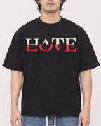 Mockup Boxy Heavyweight Tee Black male close-up 03