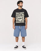 Mockup Boxy Heavyweight Tee Black male full-body 27