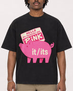 Mockup Boxy Heavyweight Tee Black male close-up 04