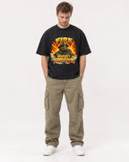 Mockup Boxy Heavyweight Tee Black male full-body 08
