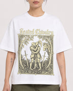 Mockup Boxy Heavyweight Tee White female close-up 12