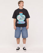 Mockup Boxy Heavyweight Tee Black male full-body 19