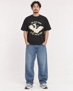Mockup Boxy Heavyweight Tee Black male full-body 02