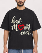 Mockup Boxy Heavyweight Tee Black male close-up 07