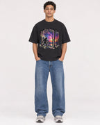 Mockup Boxy Heavyweight Tee Black male full-body 10