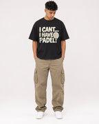Mockup Boxy Heavyweight Tee Black male full-body 16