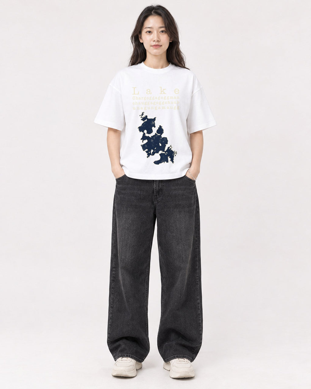 Mockup Boxy Heavyweight Tee White female full-body 03