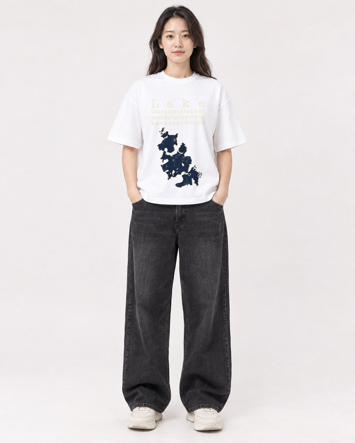 Mockup Boxy Heavyweight Tee White female full-body 03
