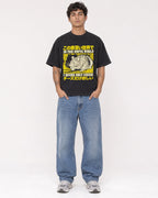 Mockup Boxy Heavyweight Tee Black male full-body 06