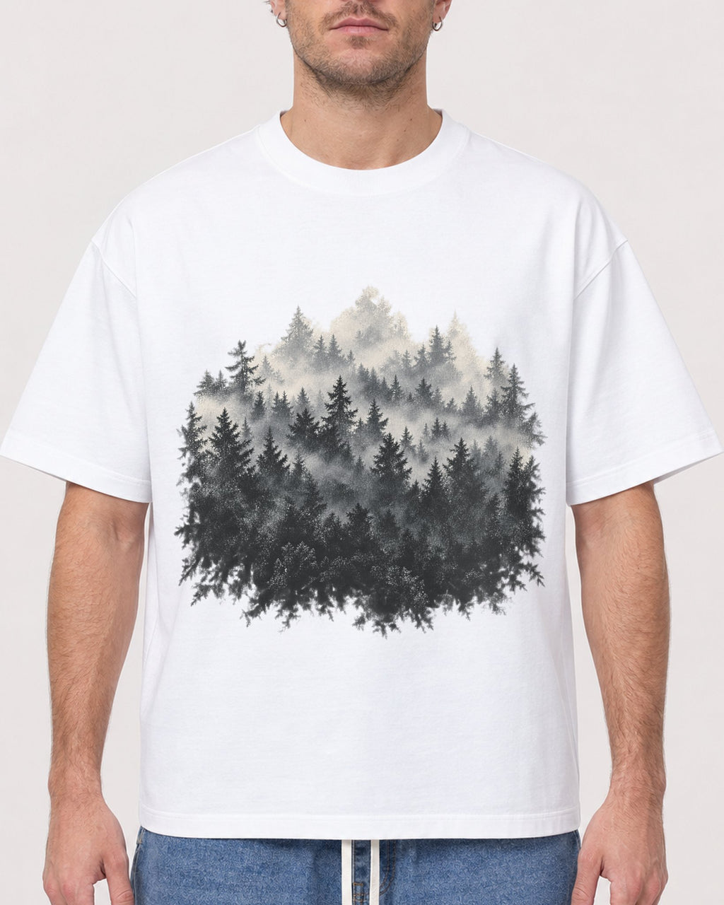 Mockup Boxy Heavyweight Tee White male close-up 08