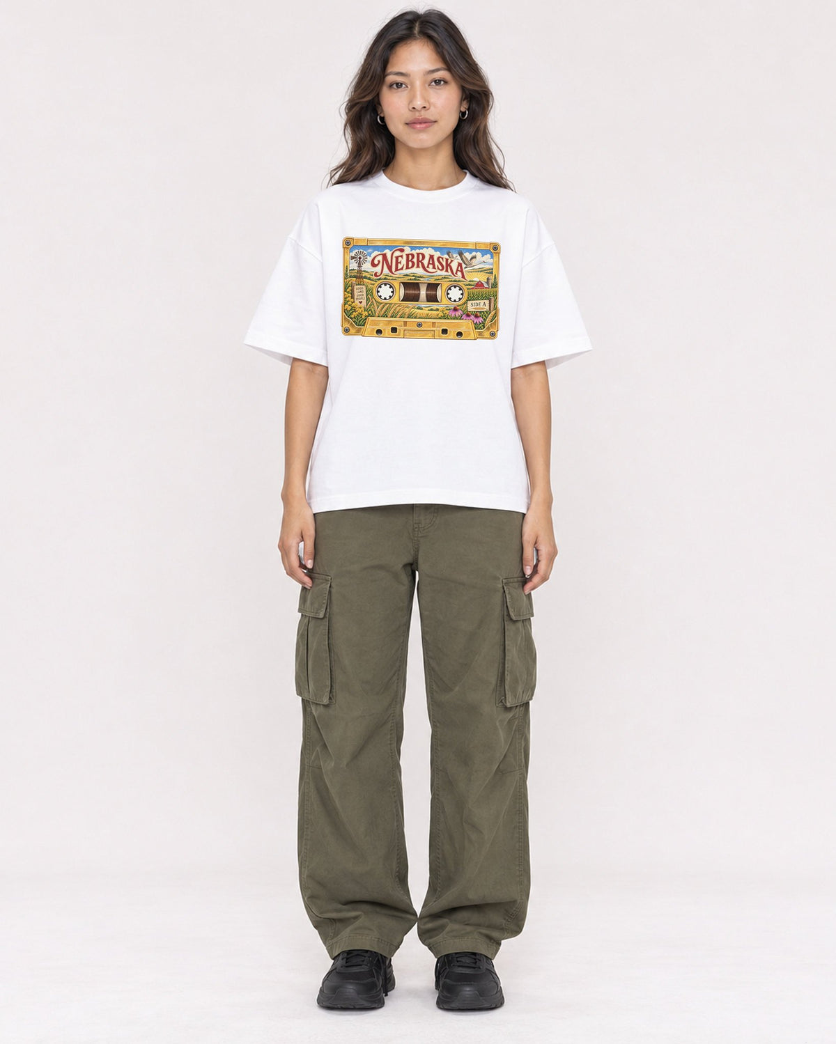 Mockup Boxy Heavyweight Tee White female full-body 02