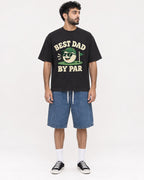 Mockup Boxy Heavyweight Tee Black male full-body 07