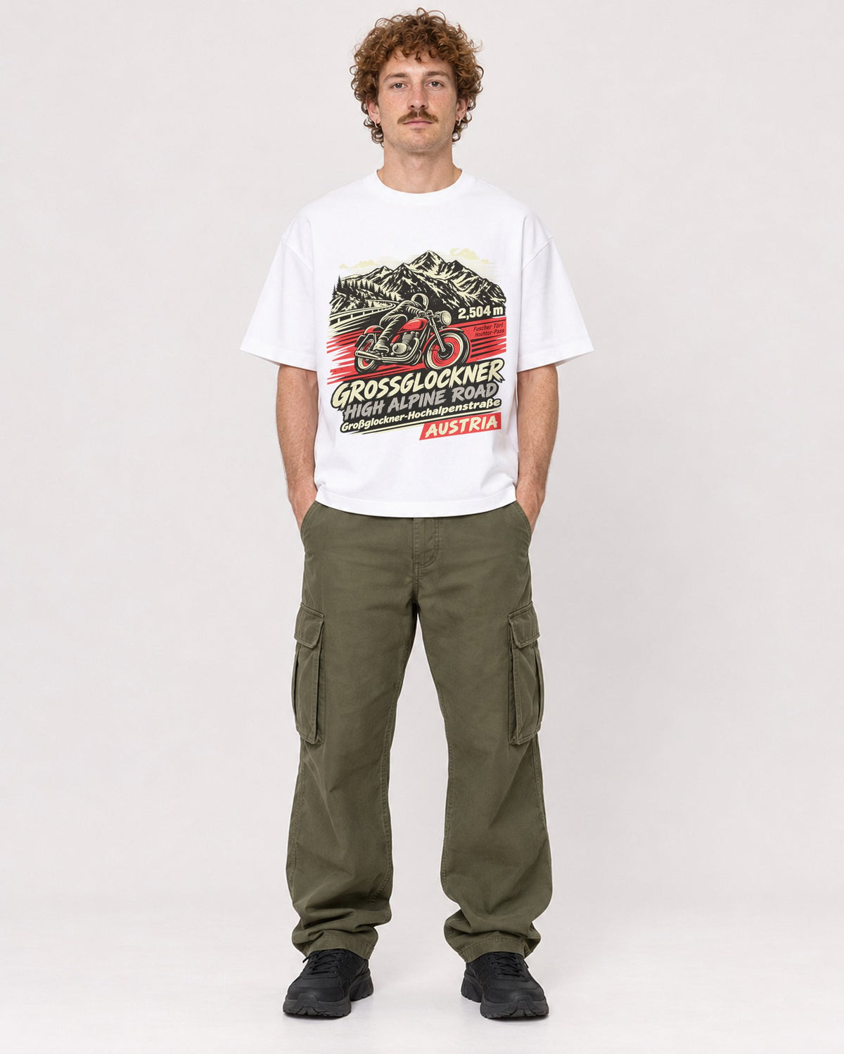 Mockup Boxy Heavyweight Tee White male full-body 09