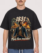Mockup Boxy Heavyweight Tee Black male close-up 19