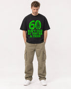 Mockup Boxy Heavyweight Tee Black male full-body 08