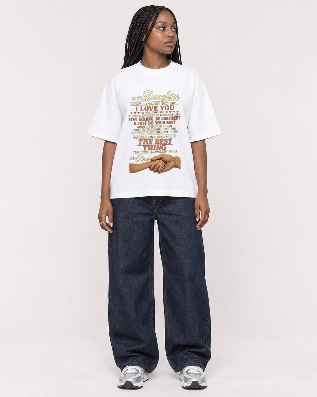 Mockup Boxy Heavyweight Tee White female full-body 04