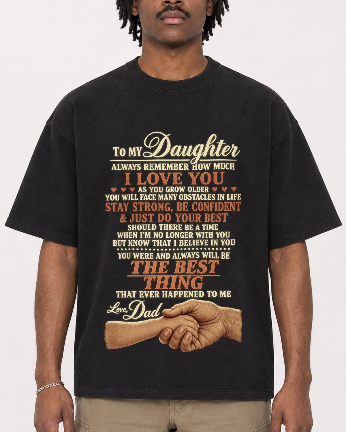 Mockup Boxy Heavyweight Tee Black male close-up 04