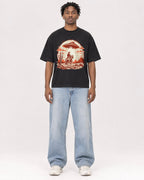 Mockup Boxy Heavyweight Tee Black male full-body 05