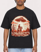 Mockup Boxy Heavyweight Tee Black male close-up 05