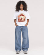 Mockup Boxy Heavyweight Tee White female full-body 05