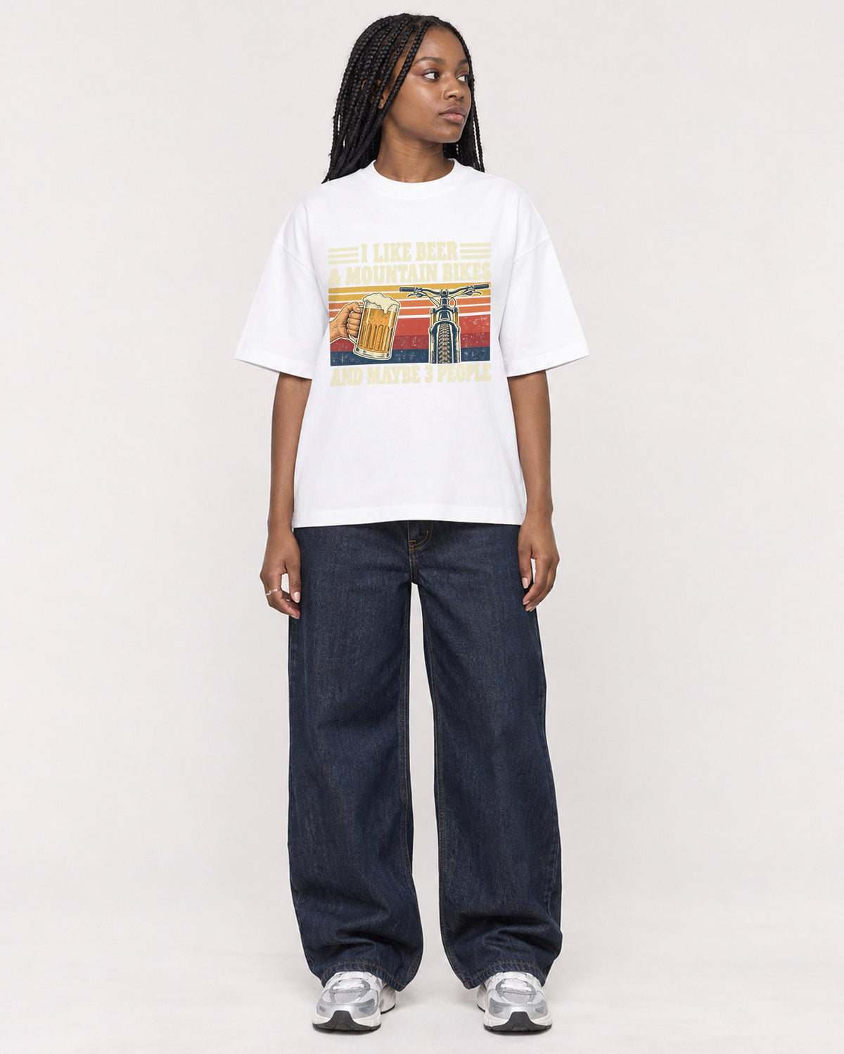 Mockup Boxy Heavyweight Tee White female full-body 04