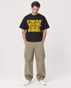Mockup Boxy Heavyweight Tee Black male full-body 48