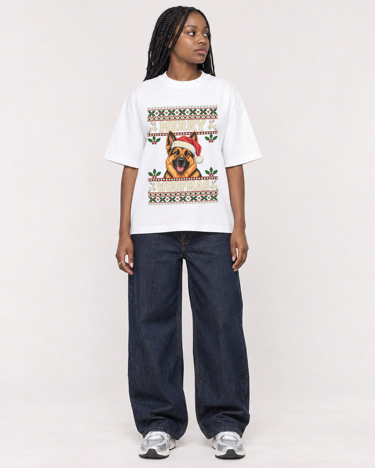 Mockup Boxy Heavyweight Tee White female full-body 04