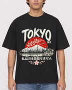 Mockup Boxy Heavyweight Tee Black male close-up 06