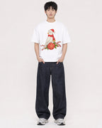 Mockup Boxy Heavyweight Tee White male full-body 01