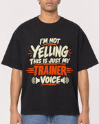 Mockup Boxy Heavyweight Tee Black male close-up 10