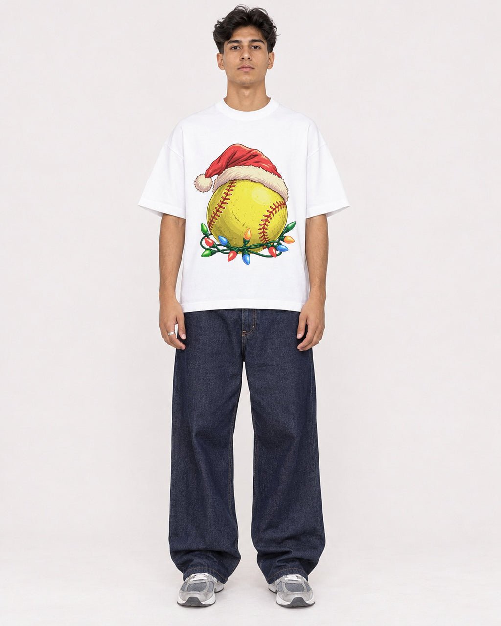 Mockup Boxy Heavyweight Tee White male full-body 16