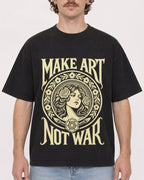 Mockup Boxy Heavyweight Tee Black male close-up 09