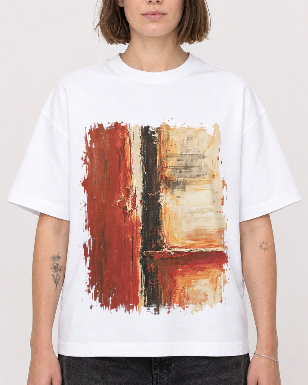 Mockup Boxy Heavyweight Tee White female close-up 18