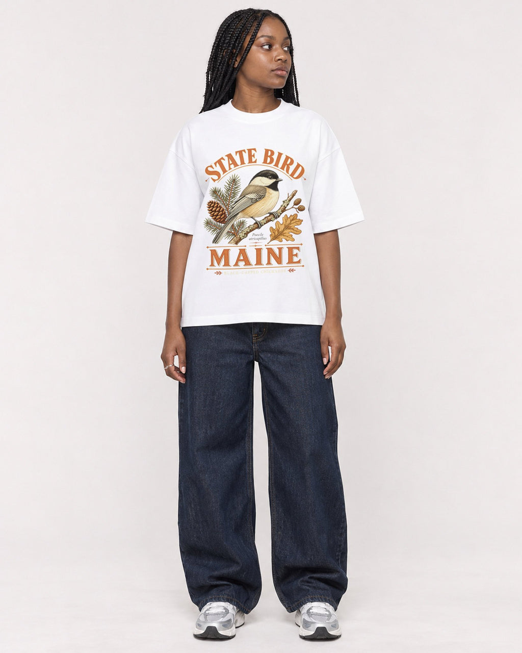 Mockup Boxy Heavyweight Tee White female full-body 04