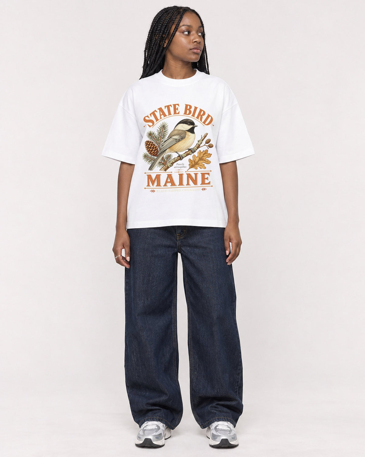 Mockup Boxy Heavyweight Tee White female full-body 04
