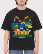 Mockup Boxy Heavyweight Tee Black male close-up 03