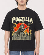 Mockup Boxy Heavyweight Tee Black male close-up 03