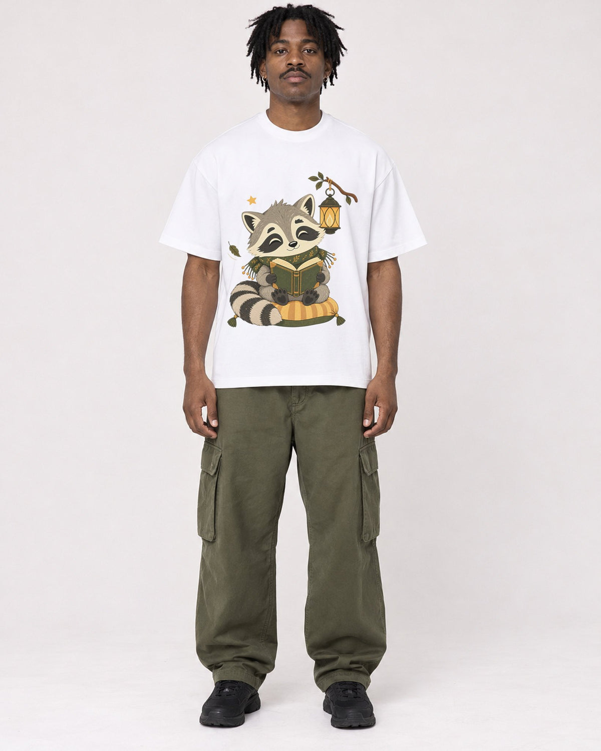 Mockup Boxy Heavyweight Tee White male full-body 04