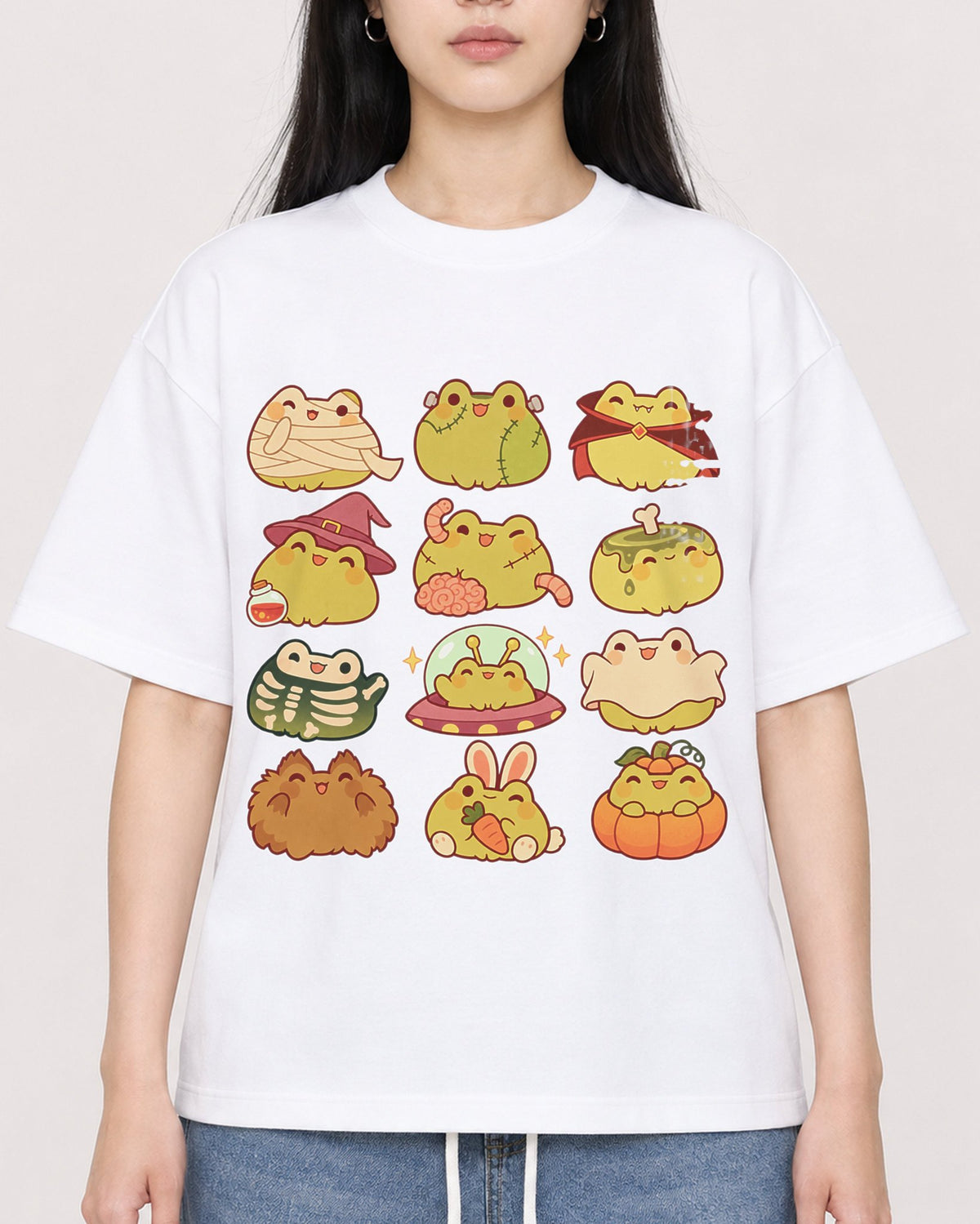Mockup Boxy Heavyweight Tee White female close-up 01