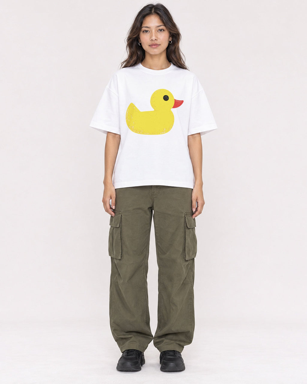 Mockup Boxy Heavyweight Tee White female full-body 02