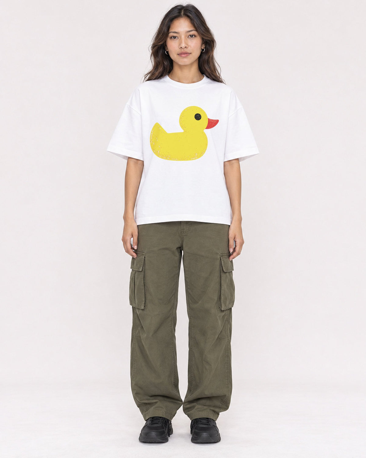 Mockup Boxy Heavyweight Tee White female full-body 02
