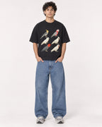 Mockup Boxy Heavyweight Tee Black male full-body 26